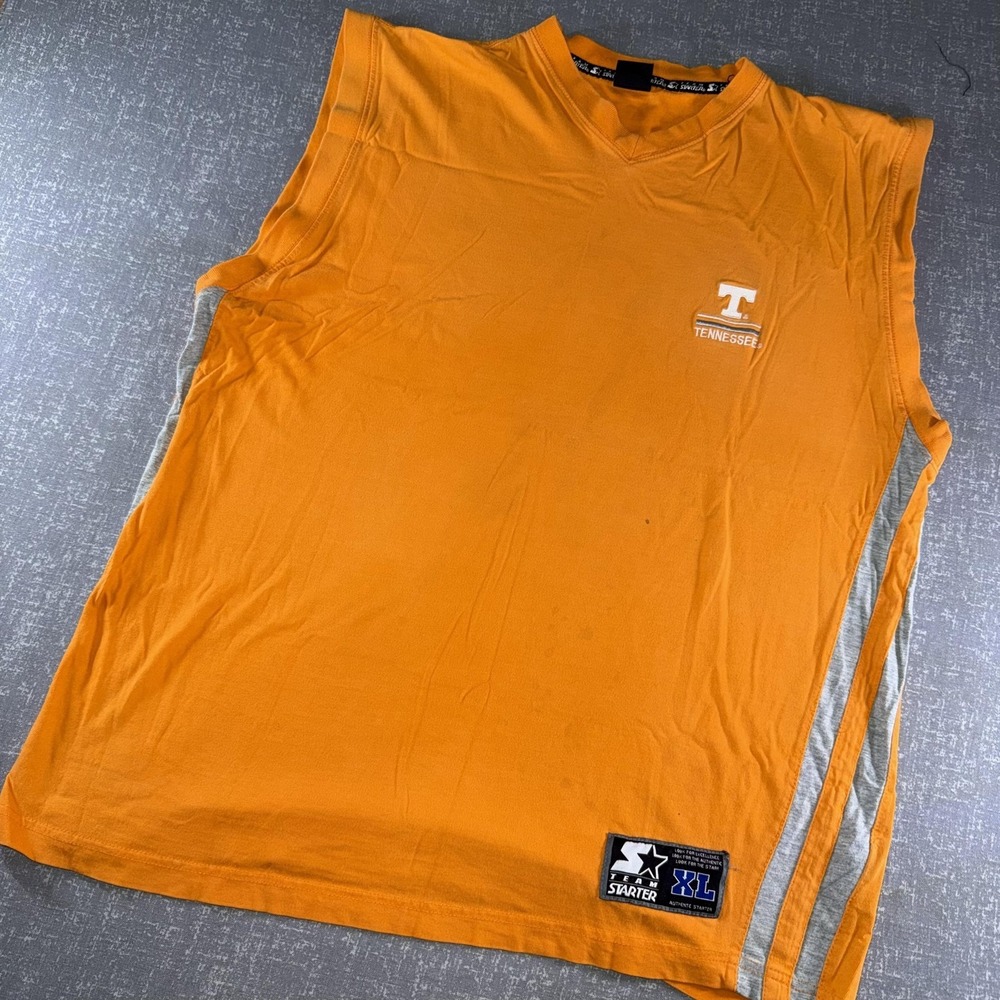 Vtg Tennessee Volunteers Shirt Mens XL Orange NCAA Basketball Starter Sleeveless